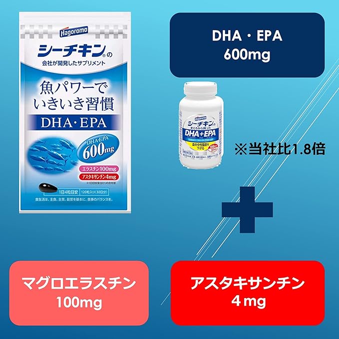 Hagoromo DHA/EPA + Elastin + Astaxanthin 30 days supply (9615) developed by Sea Chicken Company - BeesActive Australia