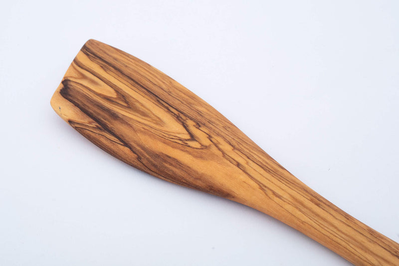 Handcrafted Olive Wood Cooking Spoon & Spatula (10 Inch Set of 2 Pieces) Carved by Talented Artists in Israel, Practical Wooden Utensils Last for So Long, Resistant of Scratch 10 Inch - BeesActive Australia