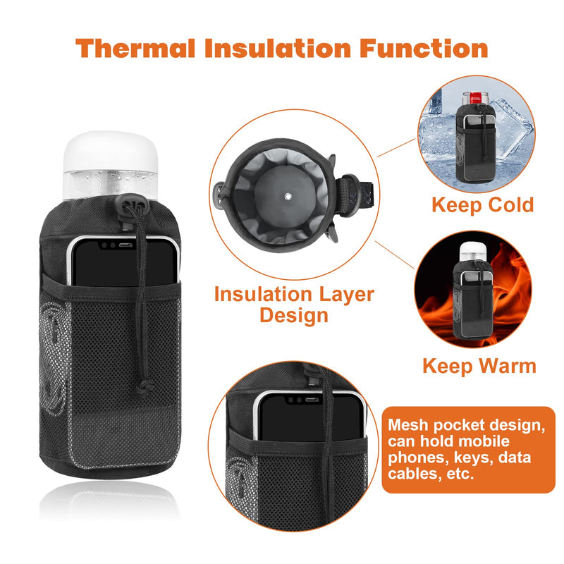 Desing Wish Bike Cup Holder, Bicycle Water Bottle Holder Installing to Cross Bar/ Vertical Bar Anti-Skid Thermal Insulation Water Bottle Cages for Mountain Bike, Scooter, Motorcycle, Yacht (Black) 1 Pack Black - BeesActive Australia