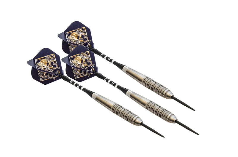 [AUSTRALIA] - SHOT TAKER CO. EST. 2017 Professional Stainless Steel Tip Darts Set | 6 Stainless Steel Barrels 22g | 6 Aluminum Shafts 48mm | 8 Flights Standard | 1 Darts Sharpener | 1 Stylish Case Red Skull 21g 
