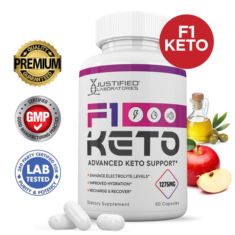 (2 Pack) F1 Keto Now 800MG Includes goBHB Exogenous Ketones Advanced Ketosis Support for Men Women 120 Capsules 60 Count (Pack of 2) - BeesActive Australia