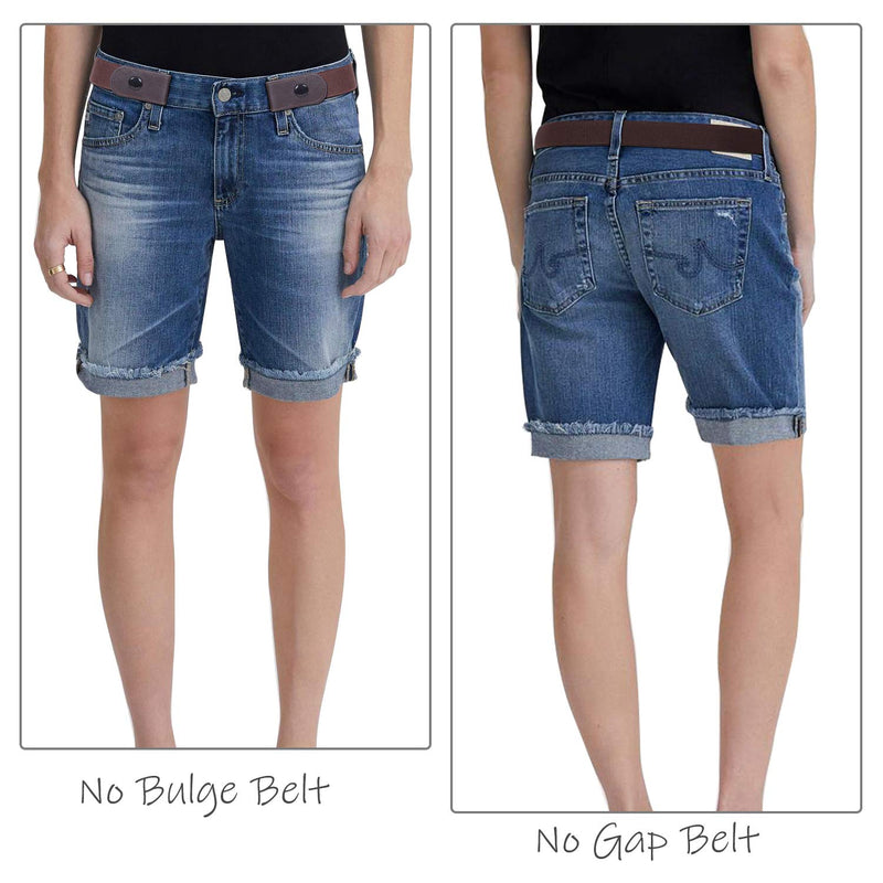 WERFORU No Buckle Belt for Women and Men Buckle Free Belt Plus Size for Jeans Pants 2 Pack/3 Pack/4 Pack 08-black+coffee(no Nickle/Metal) Pants Size 34"-48" - BeesActive Australia