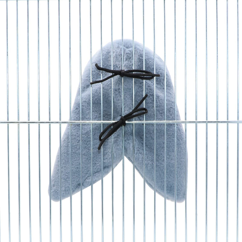 Corner Fleece Bird Blanket for Cage, Cozy Bird Bed Warmer Parrot House Cage Hanging Hammock Toy, Small Animals Shelter Plush Bedding, Cuddle Nest Hanging Toy for Parakeet Cockatiel Conure Lovebirds Grey-M - BeesActive Australia