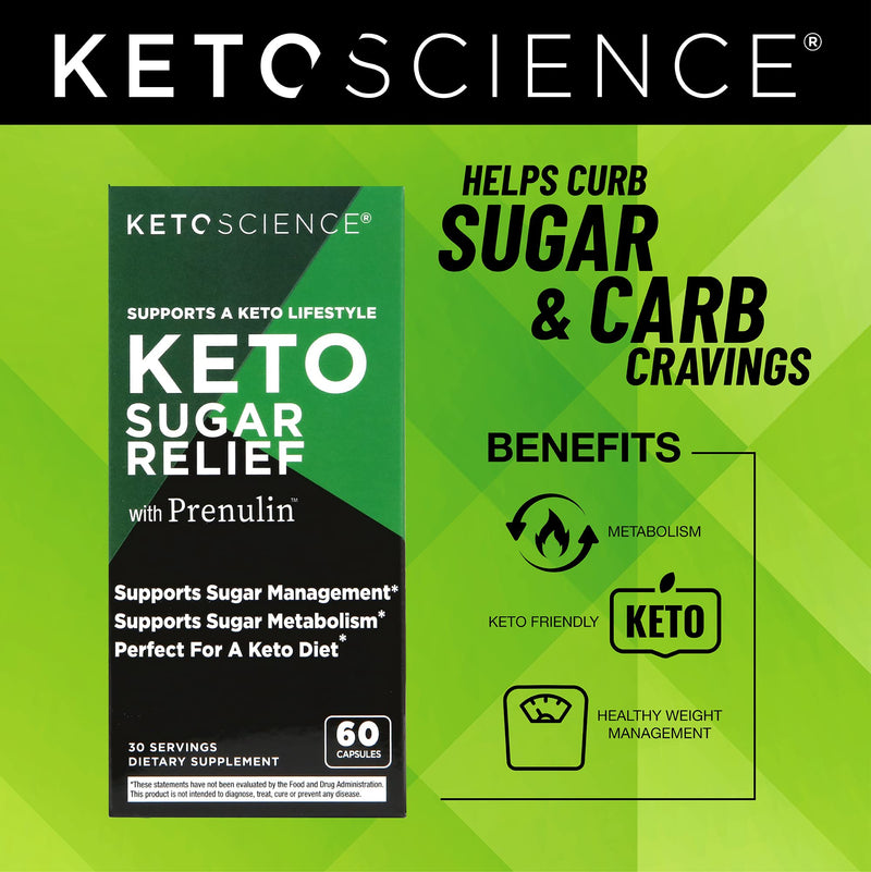 Keto Science Keto Sugar Relief, Supports Sugar Management, Promotes Sugar Metabolism, Perfect For Keto, 30 Servings, Green - BeesActive Australia