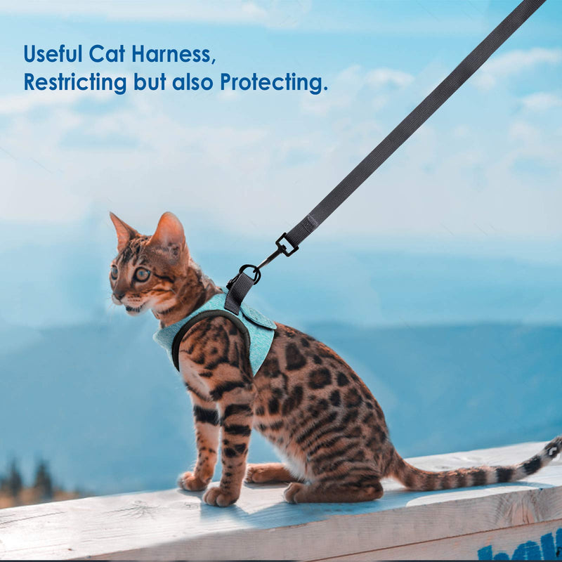 Simpeak Cat Harness and Leash for Walking Escape Proof Set,Adjustable Step in Outdoor Pet Vest Harness and Leash for Cats and Dogs Small Medium Large,Black Pink Green Grey Blue - BeesActive Australia