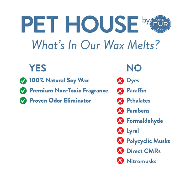 One Fur All 100% Natural Soy Wax Melts, Pack of 2 by Pet House – Long Lasting Pet Odor Eliminating Wax Melts Non-Toxic, Dye-Free Unique, Made in USA Vanilla Sandalwood 2 Pack - BeesActive Australia