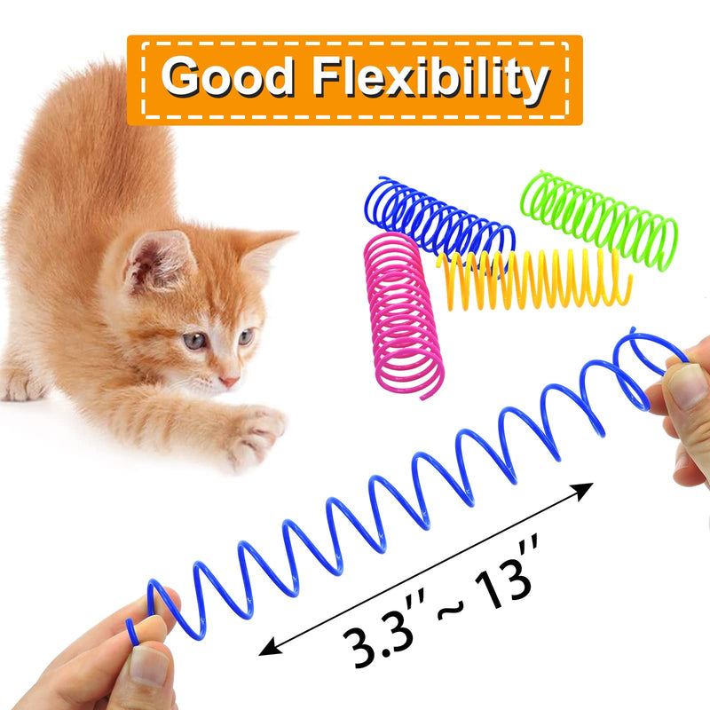Andiker Cat Toys for Indoor Cats, 4 Big Cat Springs & 8 Small Springs Cat Interactive Toy for Swatting, Biting, Hunting Cat Creative Toy to Kill Time and Keep Fit Colorful Plastic Spring (12pc) - BeesActive Australia