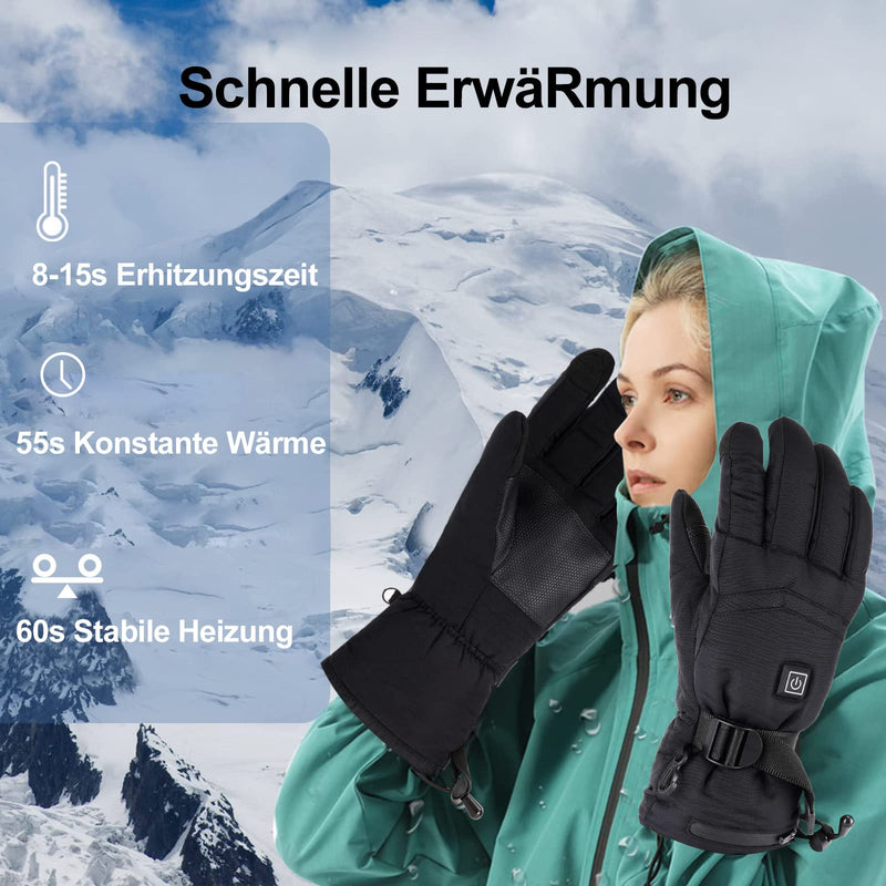 Heated Glove for Men Women, Heated Motorcycle Gloves Waterproof Touchscreen Heating Gloves for Hiking, Snowboarding Winter Outdoor Sports - BeesActive Australia