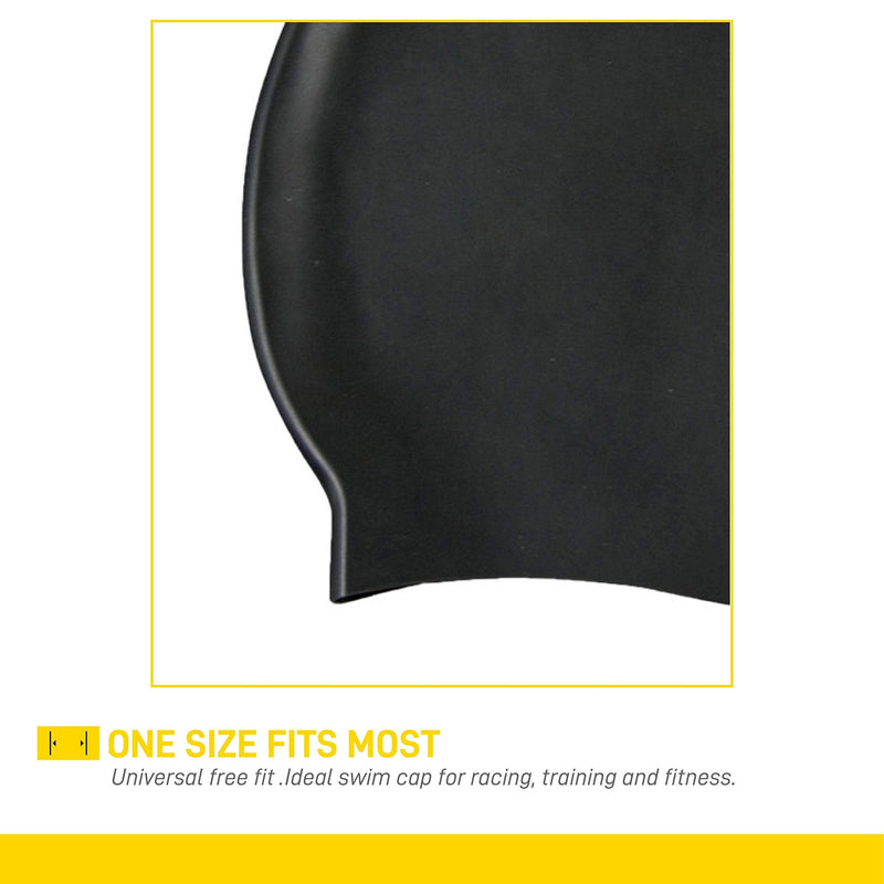 Silicone Swim Cap Black - BeesActive Australia