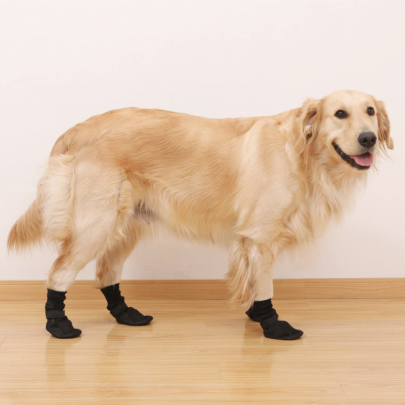 Hiado Dog Shoes Boots with Mesh Nonslip Rubber Soles to Protect Hardwood Floor and Prevent Scratching Licking Size XS Inner Sole: 2.0"x1.8" Black - BeesActive Australia