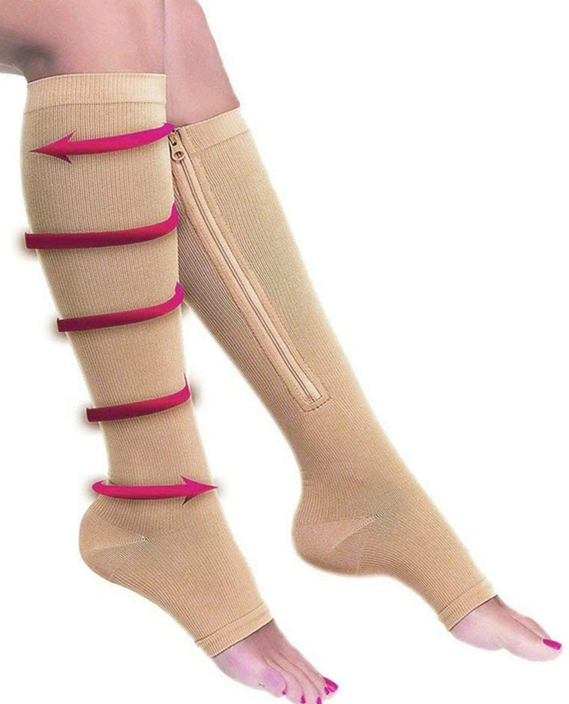 Compression Socks for Women or Men Flight Socks Ladies Socks for Swollen Feet and Legs Varicose Veins or DVT 2 Pairs S Black - BeesActive Australia