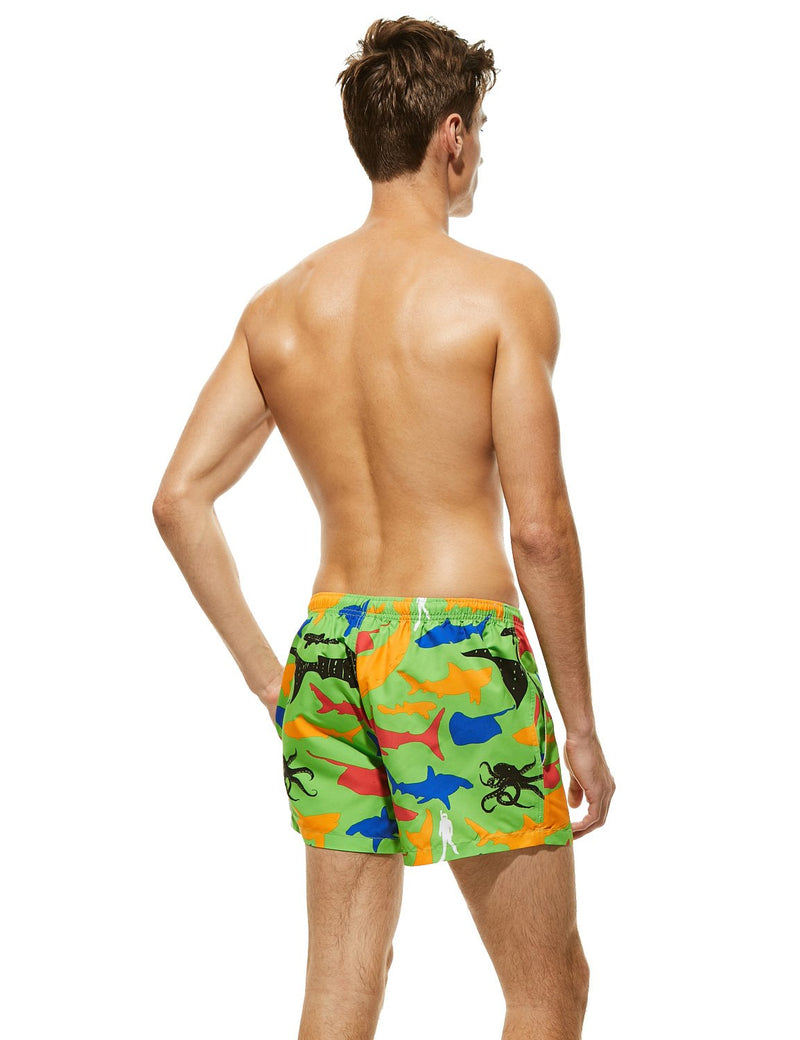 [AUSTRALIA] - SEOBEAN Mens Sports Surfing Short Swimwear Board Shorts X-Large 81304 Light Green 