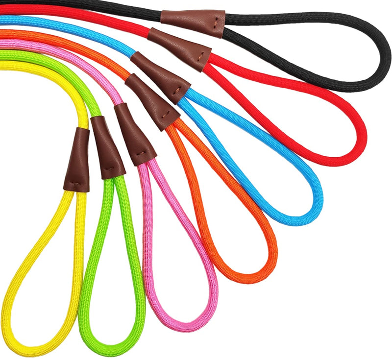 SEPXUFORE Rope Slip Lead Dog Leash, Heavy Duty 1/2” by 5ft Solid Colors 7+ Climbing Nylon Round Dog Training Leash, No Pull Dog Lead Great for Medium and Large 1/2" x 5ft black - BeesActive Australia