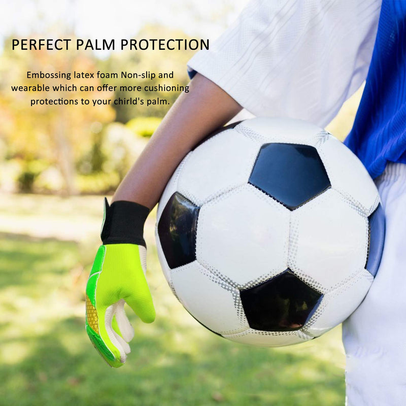 Sportout Kids Goalkeeper Gloves, Soccer Gloves with Double Wrist Protection and Non-Slip Wear Resistant Latex Material to Give Protection to Prevent Injuries Green 8 - BeesActive Australia