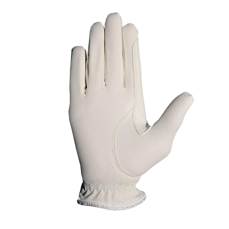 AK Horse Riding Gloves Ladies, Men & Kids Equestrian Gloves with Stones AKRS-6710 (L, White) - BeesActive Australia