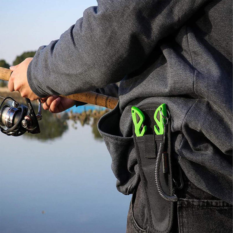 N++A Magnetic Net Release Magnet Clip Holder Retractor with Lanyard Carabiner for Fly Fishing Black/ D Carabiner - Short Lanyard: For Small Fishing Tools - BeesActive Australia