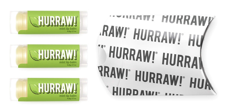 Hurraw! Mint Lip Balm, 3 Pack: Organic, Certified Vegan, Cruelty and Gluten Free. Non-GMO, 100% Natural Ingredients. Bee, Shea, Soy and Palm Free. Made in USA - BeesActive Australia