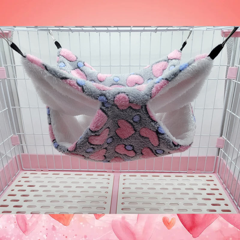LROEZR 3 Pcs Pet Small Animal Hanging Hammock Guinea Pig Rat Hamster Squirrel Hanging Bunk Bed Hammock Cage Toy for Hamster Chinchilla Rat Sugar Glider Parrot Guinea Pig Hideout Sleep Play 11.8 inch * 11.8 inch Green，Gray，Rose Red - 3 Pcs - BeesActive Australia