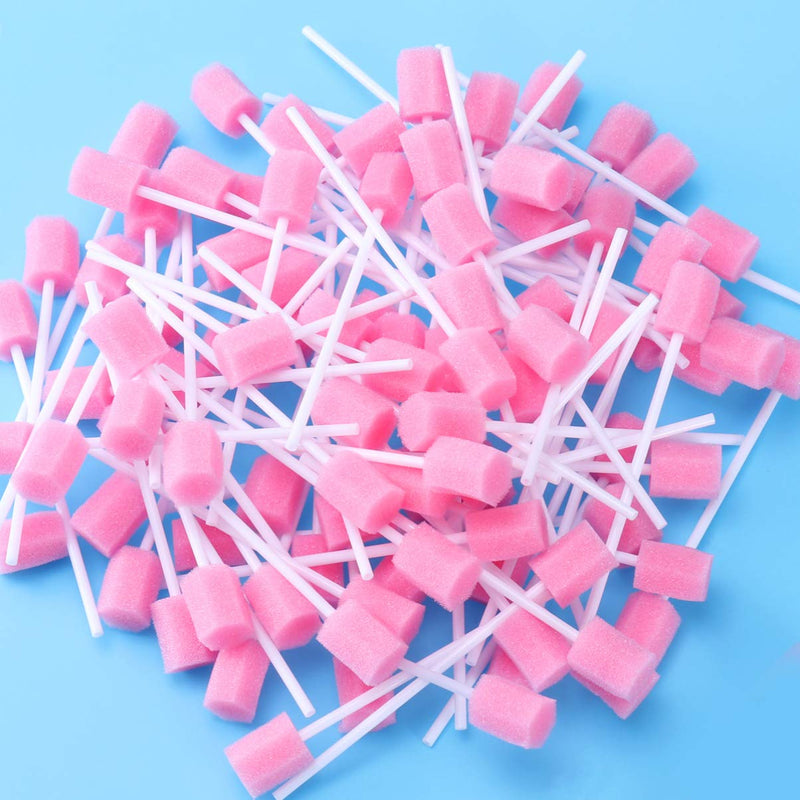 Rosenice Dental Swabs Pack of 100 Disposable Oral Care Sponge Swabs Mouth Cleaning Swab (Pink) - BeesActive Australia