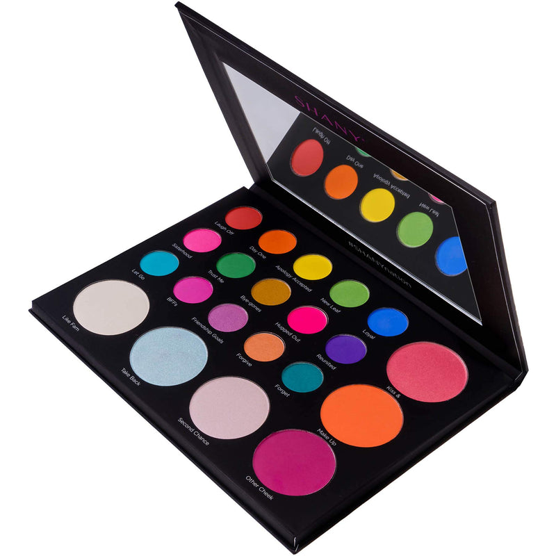 SHANY Revival Remix Palette - 21-Color Eye & Cheek Palette with 15 Matte and Shimmer Eyeshadows, 3 Highlighters and 3 Blushes - BeesActive Australia