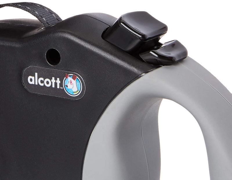 Alcott Adventure Retractable Dog Leash, Flat Belt with Reflective Stitching Medium Black - BeesActive Australia