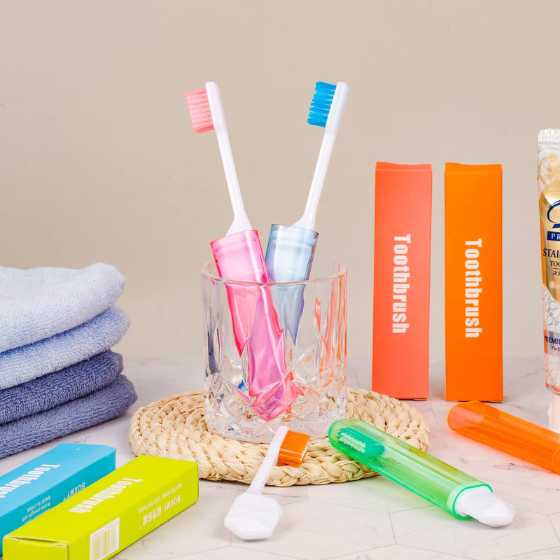 Xinzistar 4 Pieces Portable Soft Toothbrush Camping Toothbrush Travel Toothbrush Folding Travel Toothbrush for Adult Children Oral Care - BeesActive Australia