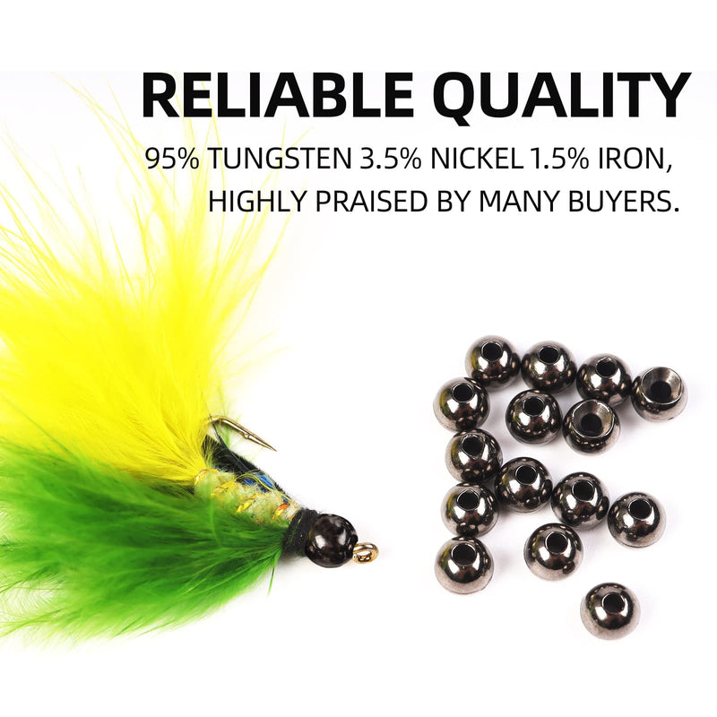 ANGLER DREAM Fly Tying Beads 100 PC/LOT Tungsten Beads Nymph Head Ball Fly Tying Materials 4 Colors Black Nickle 2.0mm - BeesActive Australia