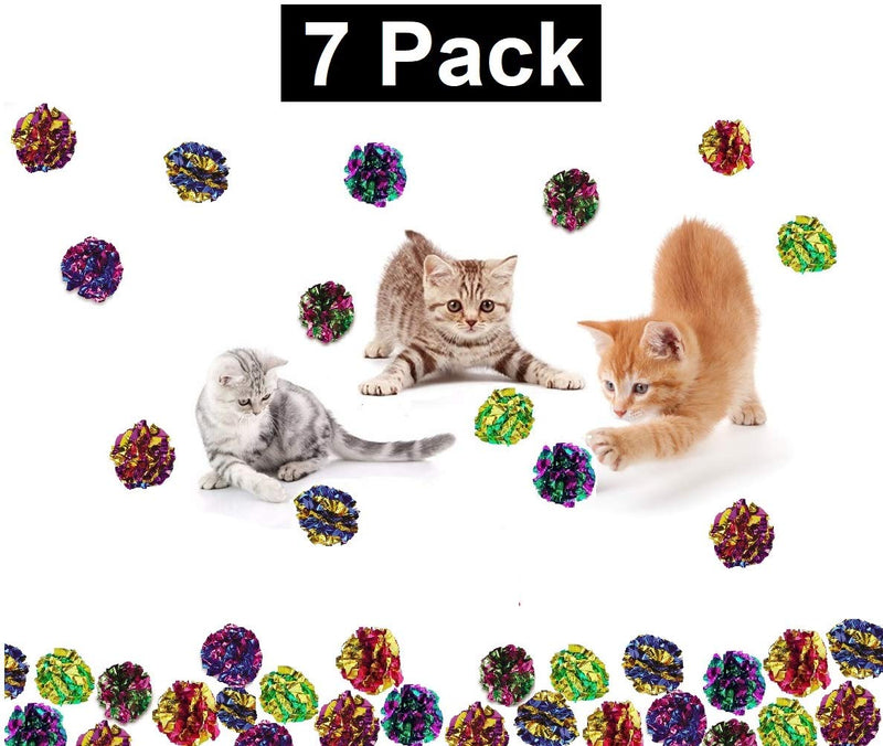 Prairie Horse Supply X Large Premium Mylar Crinkle Balls (7 Pack, 12 Pack, 25 Pack, 36 Pack or 46 Pack) (2.5 Inches in Diameter) Interactive Lightweight Shiny Metallic Cat Kitten Toys Assorted Colors 7 Pack - BeesActive Australia