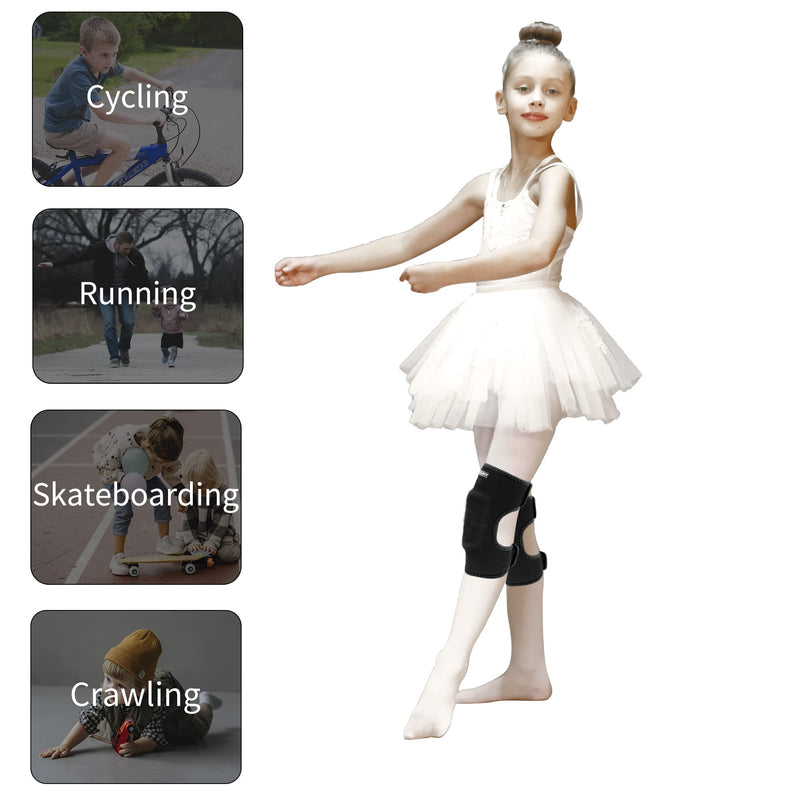 ONTYZZ Kids Knee Pads with Thickened SBR Pads Adjustable Anti-Slip Knee Pads for Kids Soft Knee Pads for Volleyball Cycling Dancing Soccer Hockey Black S= leg circumference: 21-31CM - BeesActive Australia