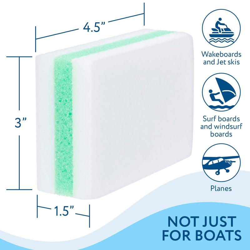 [AUSTRALIA] - Boat Scuff Eraser 4 Pack - XL Eraser Boat Cleaner - Made In USA- Effectively Cleans Marks & Dirt from Fiberglass, Aluminium, Gelcoat, Plastic & Metal - Marine Vessel Products Boat Scuff Accessories 