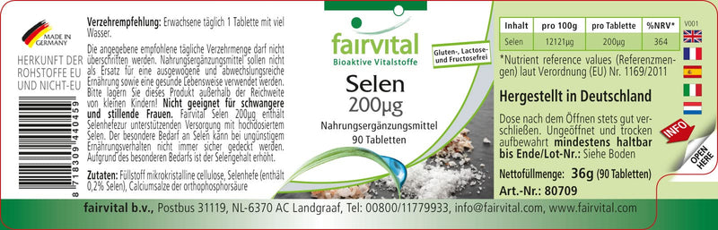 Selenium 200mcg from Selenium Yeast - Bulk Pack for 3 Months - HIGH Dosage - Vegan - 90 Tablets - BeesActive Australia