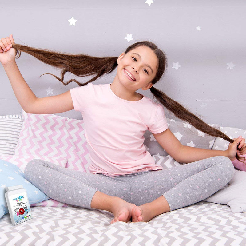 Health4All Kids D-Biotin 90 Tablets Hair Growth and Strong Nails Supplement for Children. Natural Vegan Biotin Chewable Tablets 90 Count (Pack of 1) - BeesActive Australia