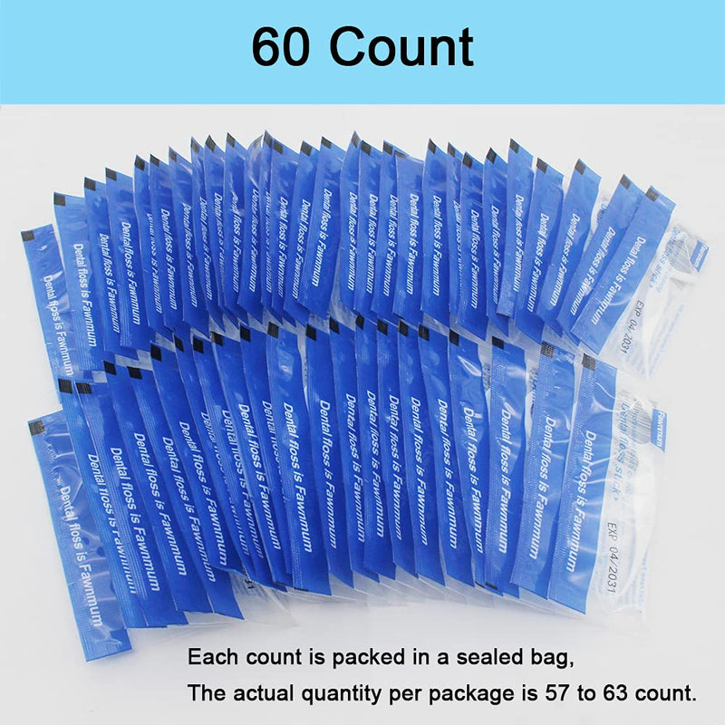 Dental Floss, Floss for Teeth, Dental Floss Stick, Toothpicks, Floss Sticks Dental, Each Pcs is Packed in A Sealed Bag (60 Picks) - BeesActive Australia