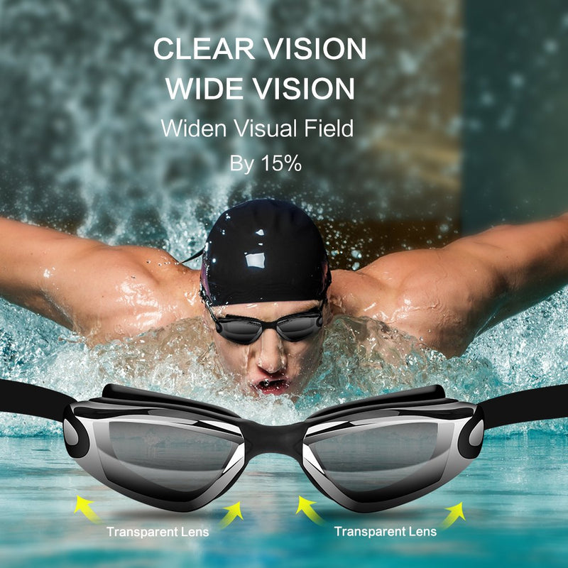 Swim Goggles Swimming Goggles No Leaking with Nose Clip, Earplugs and Case - BeesActive Australia