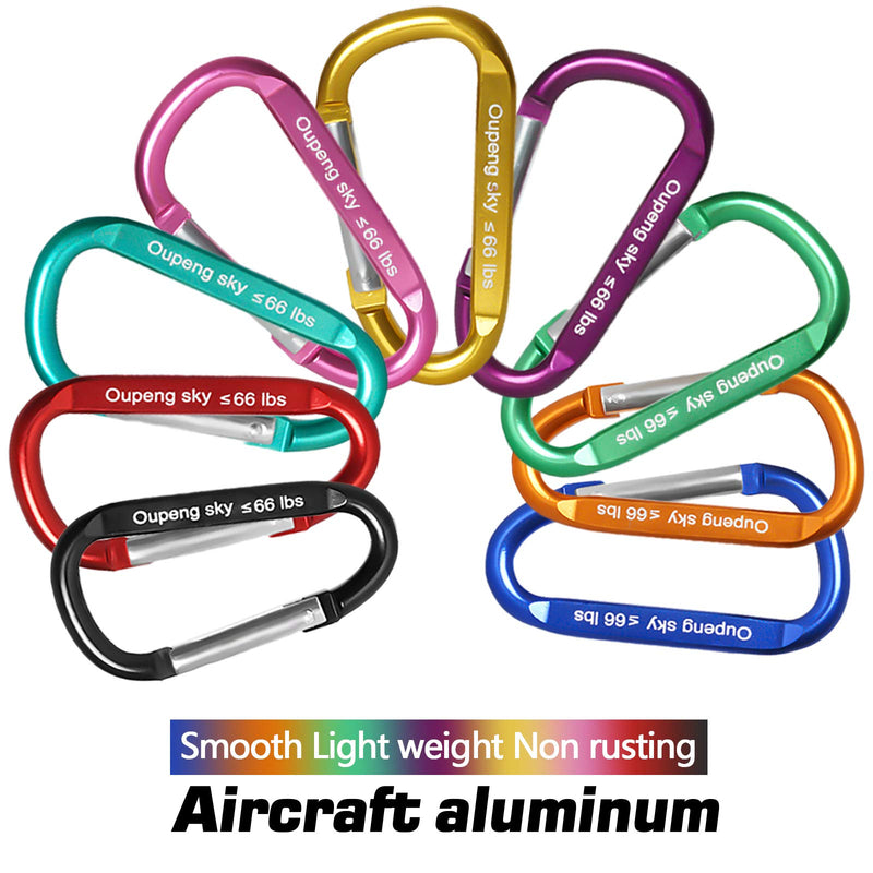 12PCS Carabiner Keychain Clip - Aluminum Caribeener Key Clip ,D Ring Shape Nonlocking Carabeaner Hook Buckle,Multi-Function Spring Snap Key Clips Tool for Home,Camping,Hiking,Traveling,Backpack - BeesActive Australia
