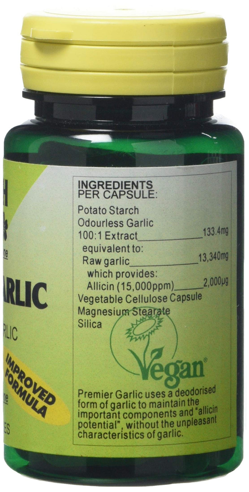 Health Plus Premier Garlic 500mg Antioxidant Plant Supplement - 60 Gelatin Free Capsules - BeesActive Australia