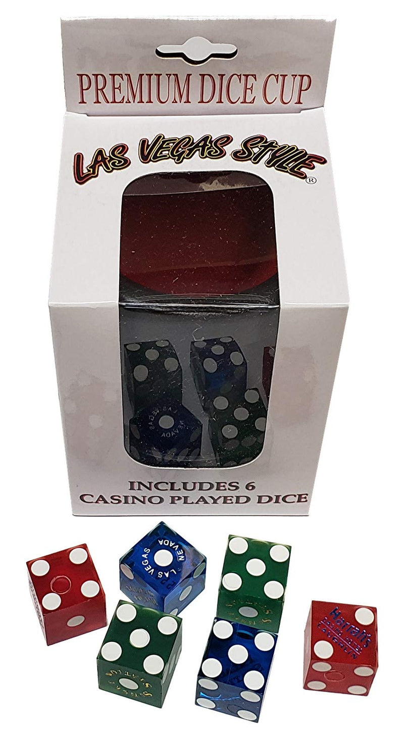 Cyber-Deals Premium Dice Cup with 3 Pairs 19mm Authentic Nevada Casino Table-Played Craps Dice - BeesActive Australia