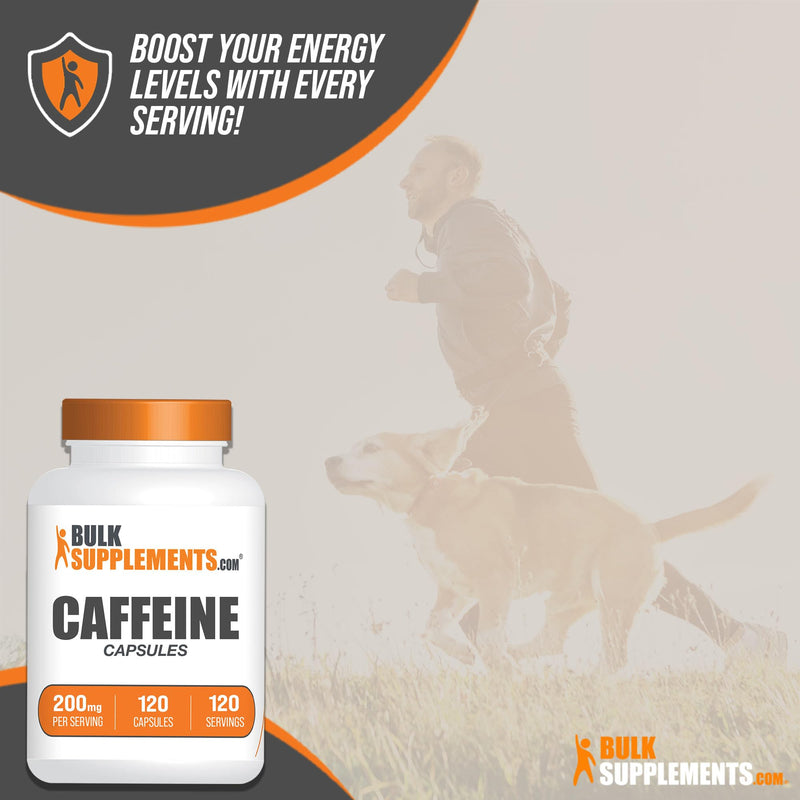 BULKSUPPLEMENTS.COM Caffeine Capsules - Caffeine Supplements, Caffeine Pills 200mg - Caffeine Capsule, Stay Awake Caffeine Pills - 1 Capsule per Servings, 120-Day Supply, 120 Capsules 120 Count (Pack of 1) - BeesActive Australia