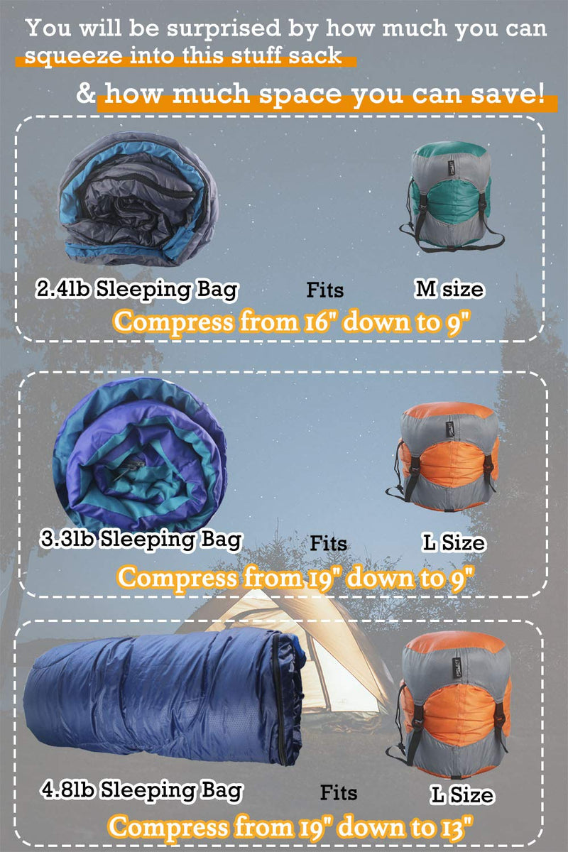 Frelaxy Compression Sack, Ultralight Sleeping Bag Stuff Sack, 40% More Storage! 11L/18L/30L/45L/52L, Compression Stuff Sack - Space Saving Gear for Camping, Hiking, Backpacking Black Small - BeesActive Australia