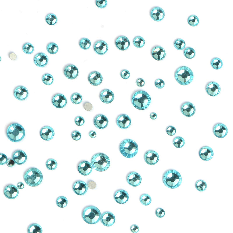 LPBeads 3456 Pieces 6 Sizes Aquamarine Flat Back Round Crystal Rhinestones for Crafts Nails Art Face Makeup Clothes DIY with Pick Up Tweezers and Picking Pen Mix SS4 5 6 8 10 12 - BeesActive Australia