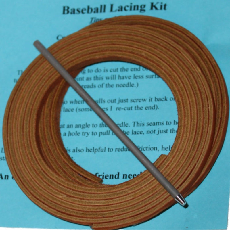 [AUSTRALIA] - TOFL Baseball Glove Lacing Kit, 2 Leather Laces 72 Inches Long, 1 Leather Lacing Needle, Lacing Guide, Softball Glove Lace. (Tan) 