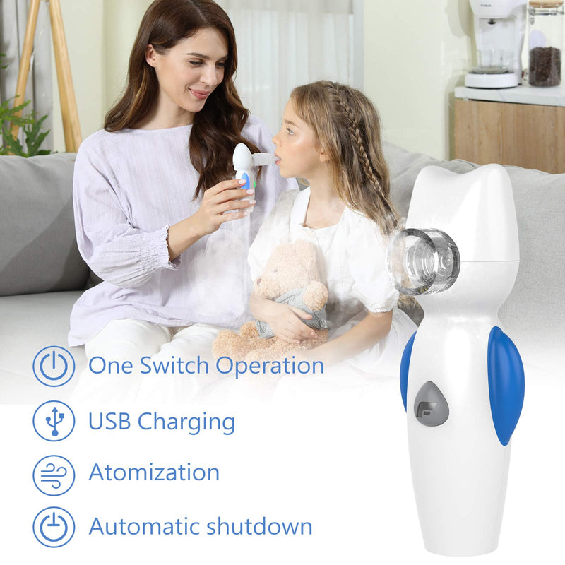 FEELLIFE Portable Inhaler, Handheld Steam Atomiser, for Kids Travel and Household use, with Audio Function Blue - BeesActive Australia
