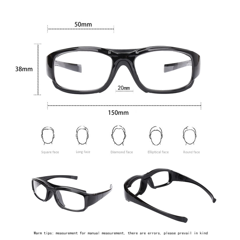 SooGree Sport Goggles Glasses Squash & Racquetball Goggles Basketball Glasses Adjustable Strap Resistant Impact Black - BeesActive Australia