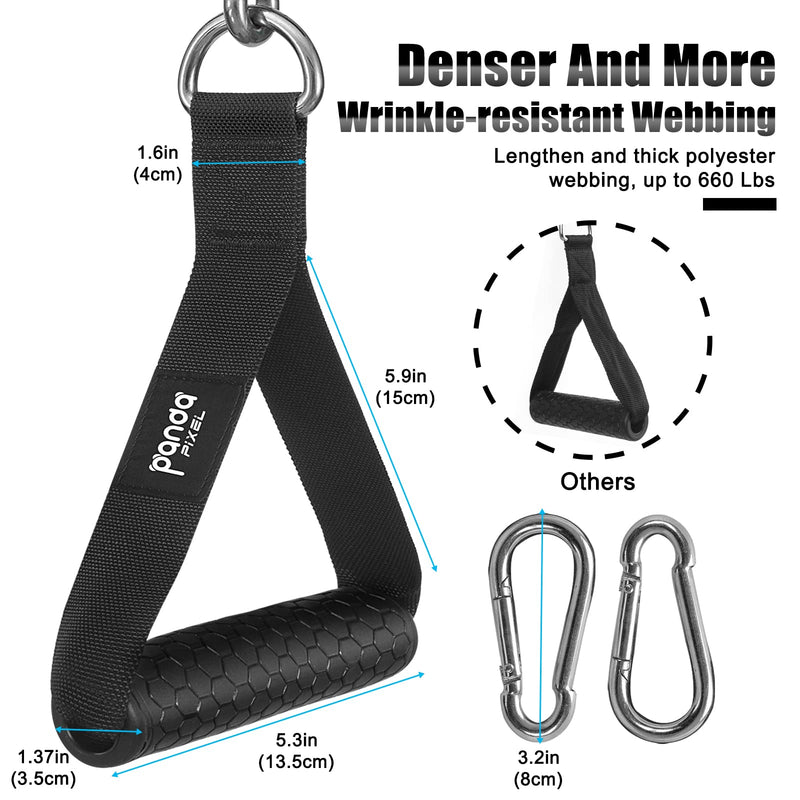 Pixel Panda Upgraded Resistance Bands with Handles up to 600lb, Comfortable Sturdy D Handle Cable Attachment, Cable Machine Attachments for Bowflex, Pulleys LAT Pulldown System, Home Gym Equipment - BeesActive Australia
