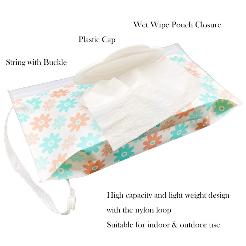 Portable Baby Wet Wipe Pouch Bags, Reusable & Refillable Wipes Dispenser, Eco Friendly & Lightweight Travel Wet Wipe Holder (2 Pack, Black Star) - BeesActive Australia