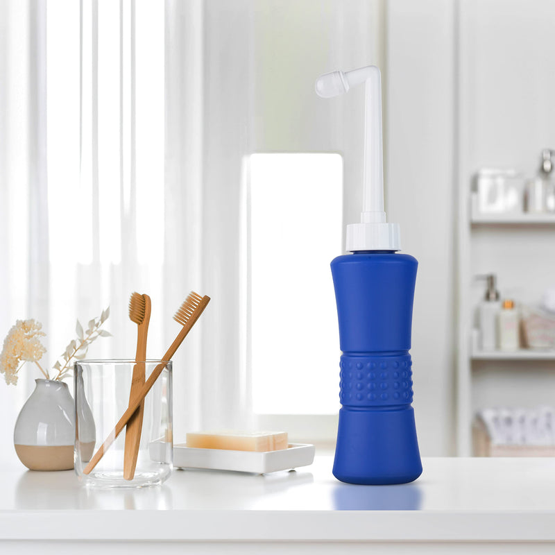 laphang Portable Bidet 500ml Blue Peri Bottle with Waterproof Pouch and Cap – PP + TPR, Leak Proof & Scratch Resistant –Perineal bottle for Postpartum Hemorrhoids Healing, Maternity Kit Essentials 6W-8VRW-ATQ4 - BeesActive Australia