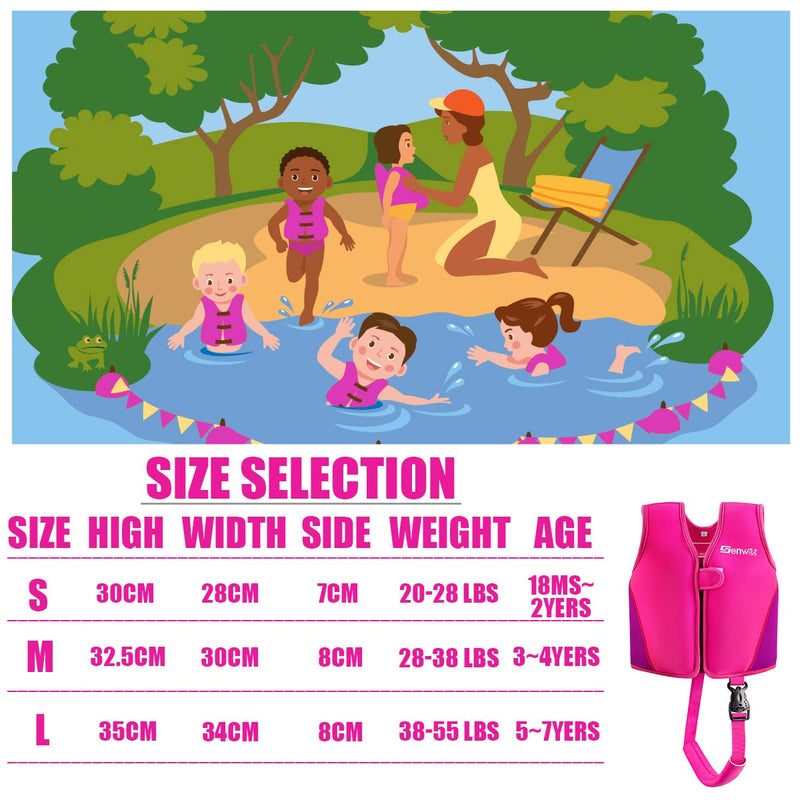 Genwiss Baby Girl Swim Vest Toddler Swim Vest for Age 18 Months - 2 Years Baby Toddler Fit 20-28 lbs Pink Small(18 Months-2 years/20-28 lbs ) - BeesActive Australia