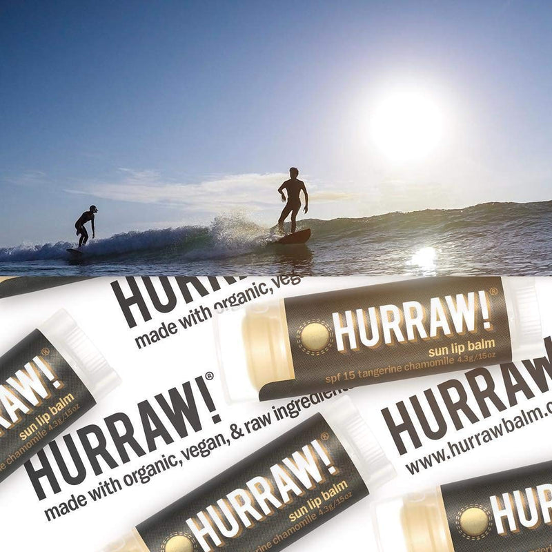 Hurraw! Sun Lip Balm (Zinc Oxide Protection, Broad Spectrum SPF 15, Tangerine, Chamomile), 2 Pack: Organic, Certified Vegan, Gluten Free. Non-GMO, All-Natural. Bee, Shea, Soy & Palm Free. Made in USA - BeesActive Australia