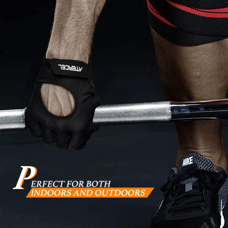 Atercel Weight Lifting Gloves Full Palm Protection, Workout Gloves for Gym, Cycling, Exercise, Breathable, Super Lightweight for Mens and Women Black Small - BeesActive Australia
