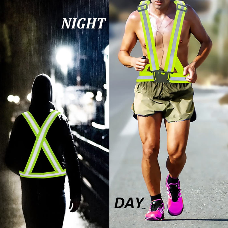 SCGFPOE Reflective Running Gear,High Visible Reflective Vest Adjustbale with Two Armbands, Ultralight & Suitable for Hiking, Night Running, Working, Walking Dogs,Jogging,Cycling - BeesActive Australia